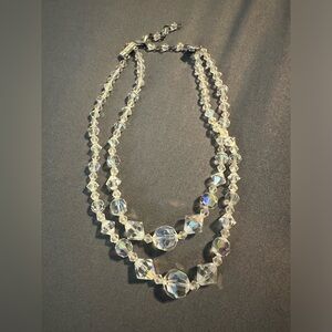 1950s aurora borealis double strand necklace